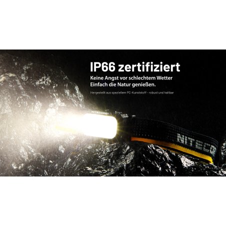 Nitecore NU25 MCT Stirnlampe nach IP66 geschützt