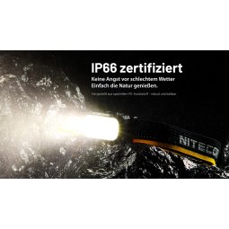 Nitecore NU25 MCT Stirnlampe nach IP66 geschützt