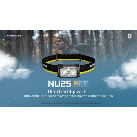 Nitecore NU25 MCT Stirnlampe mit leichtem Gewicht und bequemem Kopfband