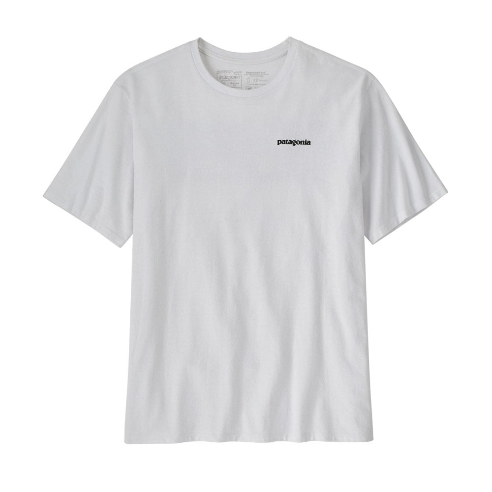 Patagonia P-6 Logo Responsibili-Tee White mit dezentem Logo vone
