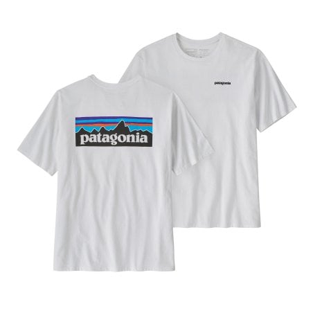 Patagonia P-6 Logo Responsibili-Tee White Vorder- und Rückseite