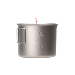 Evernew Ti Ultralight Mug Pot 900 mit Klappgriffen, Skala und Deckel