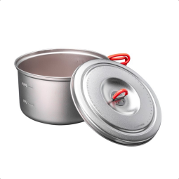 Evernew Ti Ultralight Pot 1,3L Titan Kochtopf mit Deckel daneben