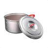 Evernew Ti Ultralight Pot 1,3L Titan Kochtopf mit Deckel daneben
