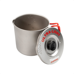 Evernew Ti UL Pasta Pot M 1000 mit Deckel daneben