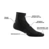 Features der Darn Tough Hiker 1/4 Wandersocken für Herren