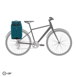 ORTLIEB Vario Lite 22L Tagesrucksack petrol am Fahrrad befestigt