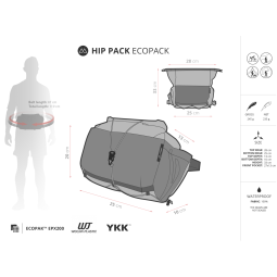 Abmessungen und Features Liteway Hip Pack Ecopak