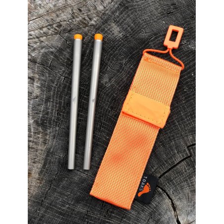 Toaks Titanium Collapsible Chopsticks mit Packsack daneben