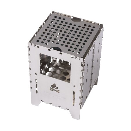 Bushcraft Essentials Universalrost Bushbox XL Titanium beispielhaft mit Bushbox XL im Einsatz