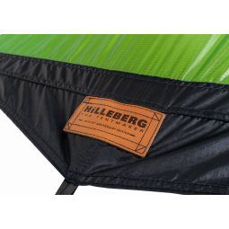 Detailansicht Lederpatch am Hilleberg Akto Zelt in der 30 Jahre Anniversary Edition