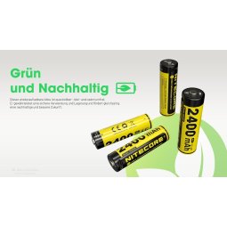 Nachhaltige Nitecore Li-Ion Akkus 4er Pack ohne Blei, Cadmium oder Quecksilber