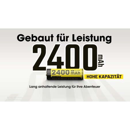 Nitecore Li-Ion Akku 4er Pack mit 2400 mAh Kapazität