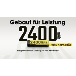 Nitecore Li-Ion Akku 4er Pack mit 2400 mAh Kapazität