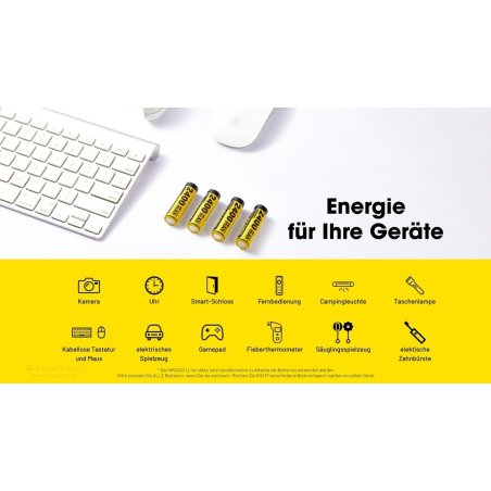 Nitecore Li-Ion Akku 4er Pack für die unterschiedlichsten Einsatzzwecke