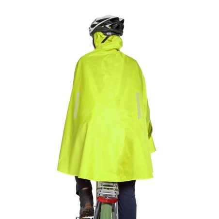 Tatonka Bike Poncho Safety Yellow Rückansicht mit Reflektoren