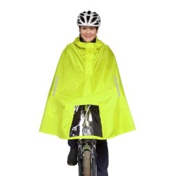 Tatonka Bike Poncho Safety Yellow Frontansicht mit Klarsichtfenster