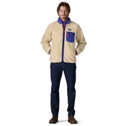 Patagonia Classic Retro-X Fleece Jacket Dark Natural in Größe M mit 185 cm großem Model