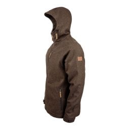 Steinkauz Kapuzenraudi Lodenjacke Braun Seitenansicht