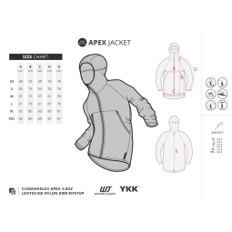 Liteway Apex Jacket Abmessungen