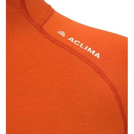 Aclima Warmwool Mock Neck Zip Damen Gold Flame Logo auf Schulter
