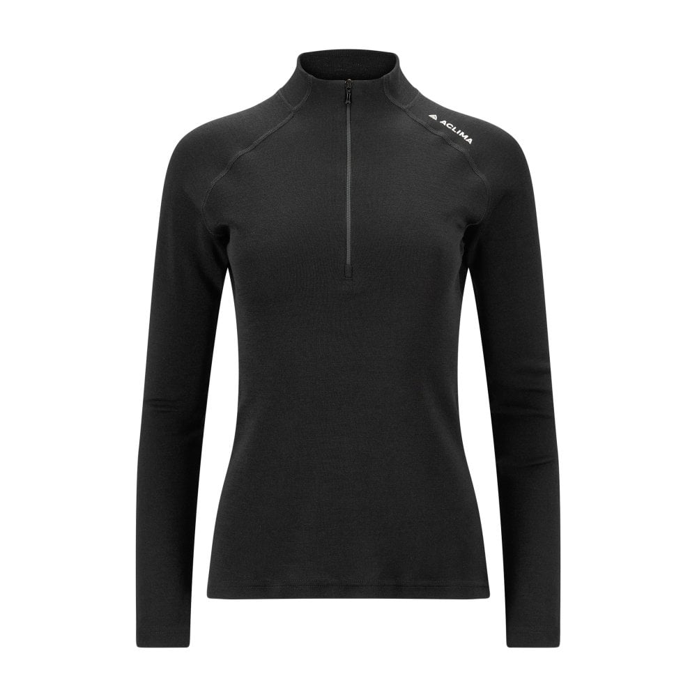 Aclima Warmwool Mock Neck Zip Damen Jet Black