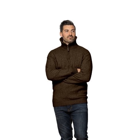 Noble Wilde Javelin Zip Neck Wollpullover Kauri