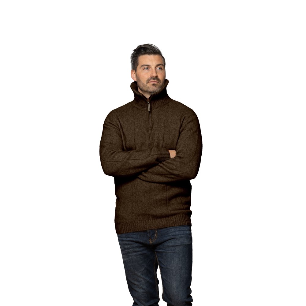 Noble Wilde Javelin Zip Neck Wollpullover Kauri