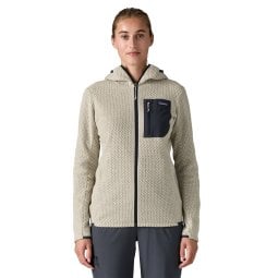 Patagonia R1 Air Full-Zip Hoody Damen Wool White 40261 Frontansicht der Damen Fleecejacke