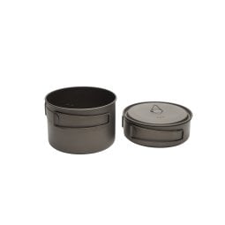 Toaks Titanium Compact Cookset mit einem Deckel für Topf und Pfanne gemeinsam