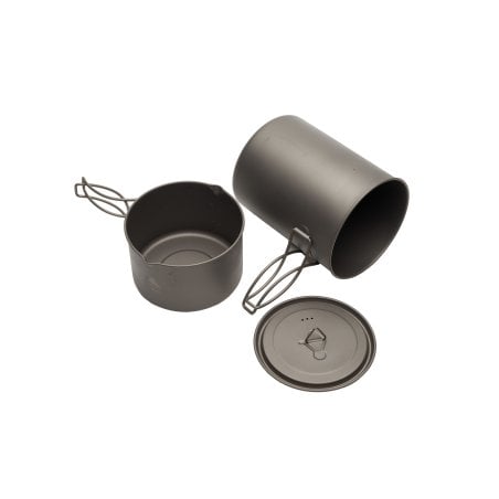 Toaks Titanium Freedom Cookset alle Einzelteile nebeneinander