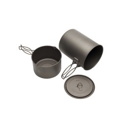 Toaks Titanium Freedom Cookset alle Einzelteile nebeneinander