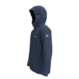 Seitliche Ansicht der Halti Forter DX Warm Jacket in der Farbe Sargasso Sea Blue