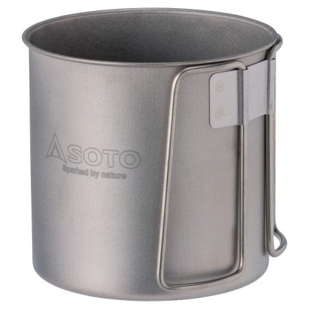 Soto Titanium Mug 600 Titan Topf mit langgezogenen Klappgriffen
