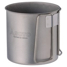 Soto Titanium Mug 600 Titan Topf mit langgezogenen Klappgriffen