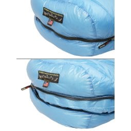 Western Mountaineering CloudLite Daunenschlafsack mit Reißverschluss an der Fußbox zum vollständigen Öffnen