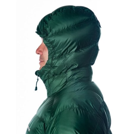Montbell Alpine Light Down Parka Men's Kapuze in der Seitenansicht