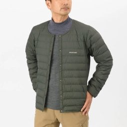 Montbell Superior Down Round Neck Jacket vorne geöffnet