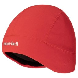 Montbell Climapro Watch Cap Ansicht in Rot um die perforierten Ohrenklappen besser zu erkennen