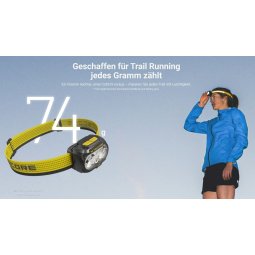 leichtes Eigengewicht der Nitecore UT27 MCT Stirnlampe wurde von uns mit 76 g gewogen