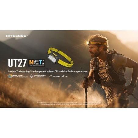Nitecore UT27 MCT Stirnlampe für Trailrunning und Wanderungen