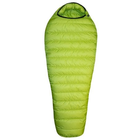 Western Mountaineering Antelope StormShield Daunenschlafsack aufrecht komplett geschlossen