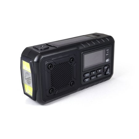 Origin Outdoors Kurbelradio Multi DAB+ mit kompaktem Packmaß, wenn die Antenne und Kurbel eingeklappt sind