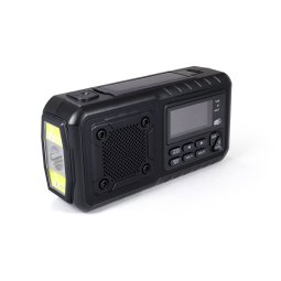 Origin Outdoors Kurbelradio Multi DAB+ mit kompaktem Packmaß, wenn die Antenne und Kurbel eingeklappt sind