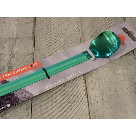 Toaks Titanium Long Handle Spoon anodisiert langer Titanlöffel mit Verpackung abgebildet Green