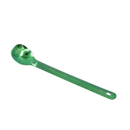 Toaks Titanium Long Handle Spoon anodisiert grün liegend