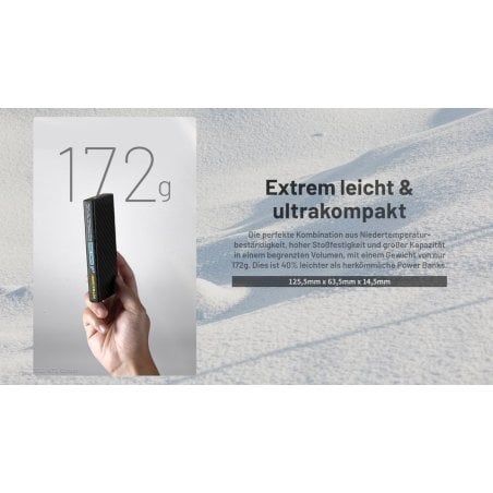 leichtes Eigengewicht der Nitecore Powerbank SUMMIT10000