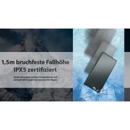 Nitecore Powerbank SUMMIT20000 mit Schutz gegen Strahlwasser und einer bruchsicheren Fallhöhe von 1,5 m