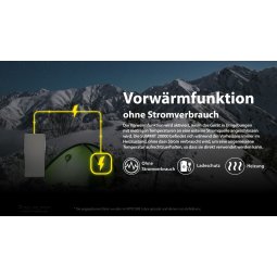 Ist die Nitecore Powerbank SUMMIT20000 bei Kälte am Strom angeschlossen, kostet die Vorwärmfunktion keine Akkuladung