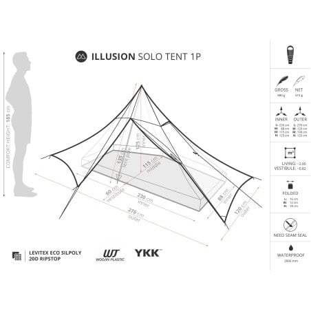 Abmessungen Liteway Illusion Solo Zelt